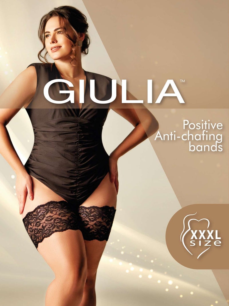 Giulia - Positive Anti Chaffing Bands  (grandes tailles) Bas autofixants 20den - Noir - 3XL Noir - Kiabi