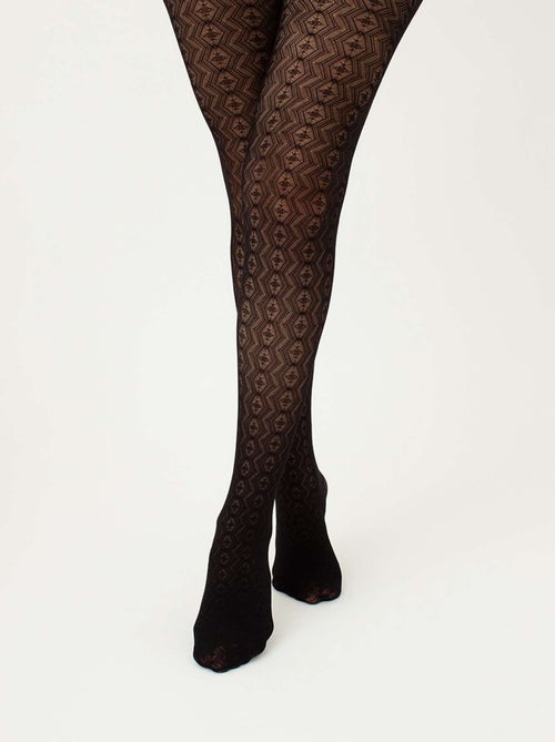 Giulia - Tissue 20den Collants à motifs géométriques - Noir - L - Kiabi