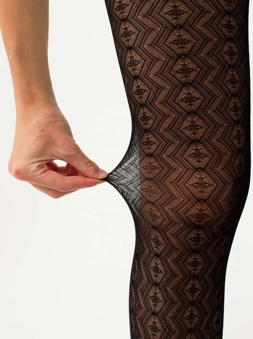 Giulia - Tissue 20den Collants à motifs géométriques - Noir - L - Kiabi