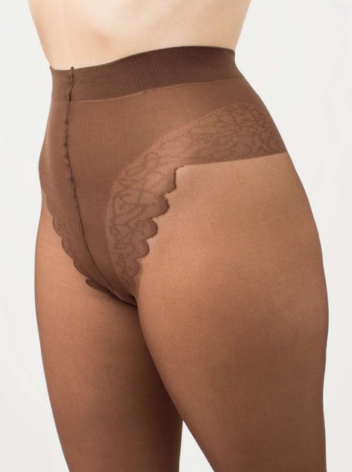 Giulia, Chic 20den Collants avec culotte bikini et couture noire (multipack)- Cappuccino -  L - Kiabi