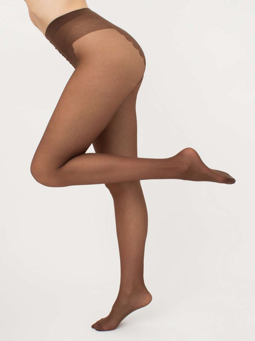 Giulia, Chic 20den Collants avec culotte bikini et couture noire (multipack)- Cappuccino -  L - Kiabi
