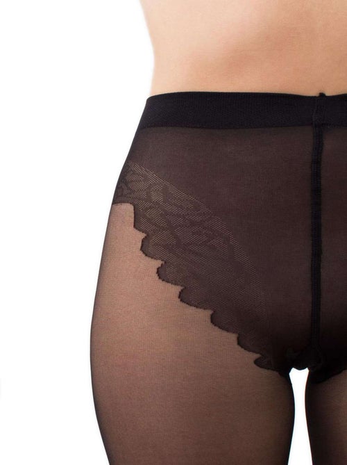 Giulia, Chic 20den Collants avec culotte bikini et couture noire (multipack)- Noir -  S - Kiabi