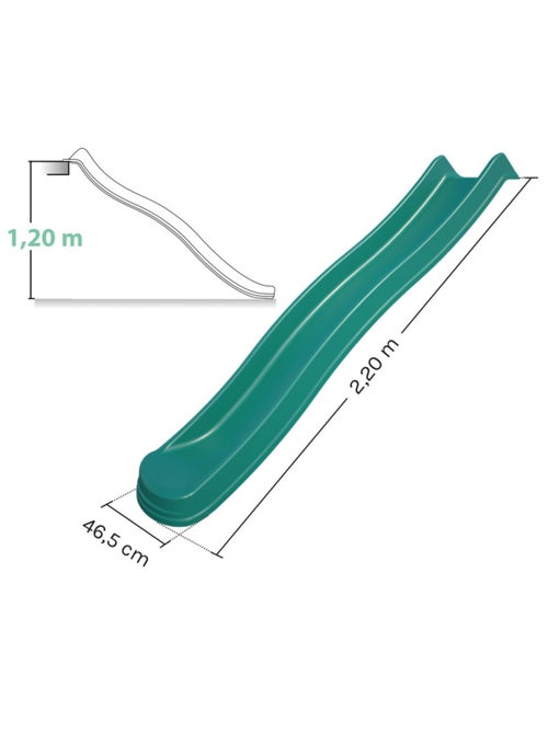Glissière toboggan double vague pour portiques à plateformes H120 cm - Kiabi