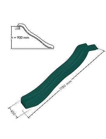 Glissière toboggan double vague pour portiques à plateformes H90 cm