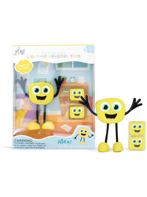 Glo Pals - Personnage Alex jaune et 2 cubes lumineux - Kiabi