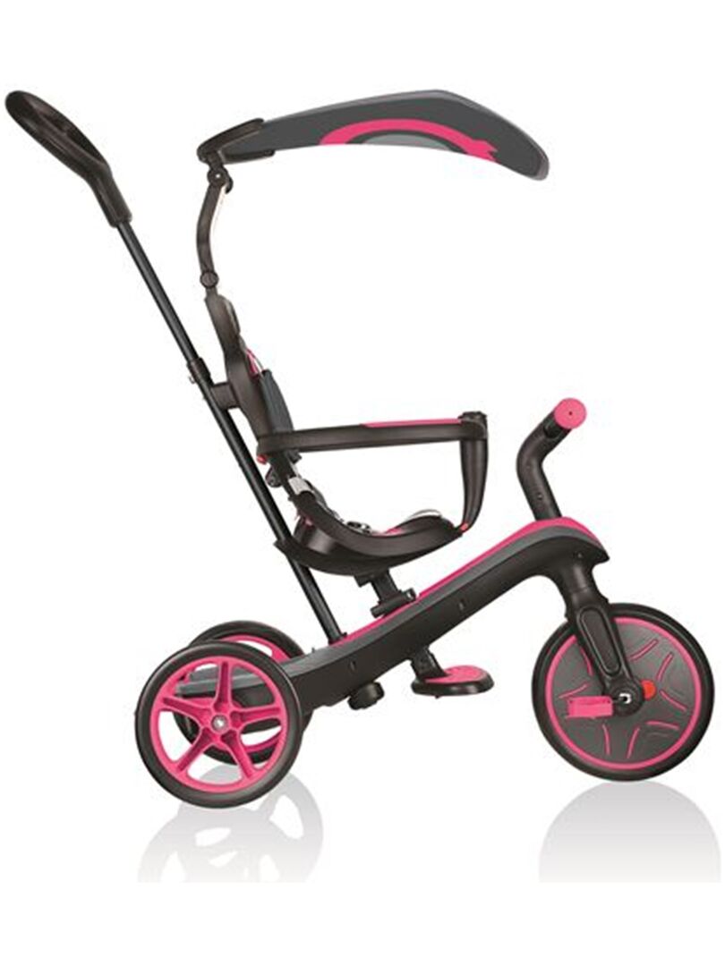 Globber EXPLORER TRIKE 4 en 1 Tricycle évolutif & draisienne rose N