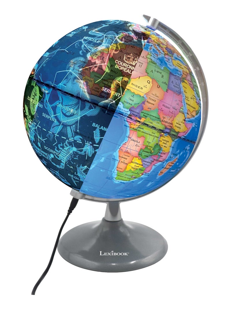 Globe jour et nuit lumineux (français) Noir - Kiabi