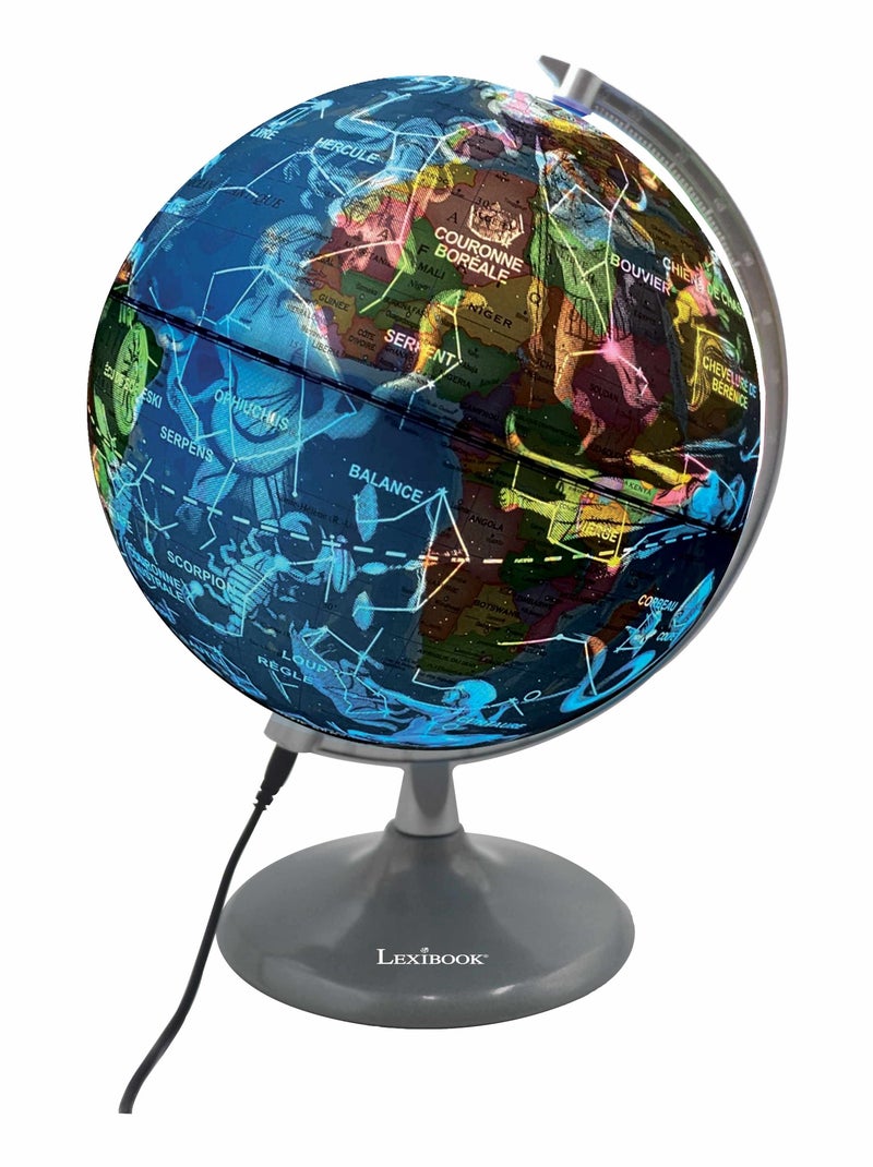 Globe jour et nuit lumineux (français) Noir - Kiabi
