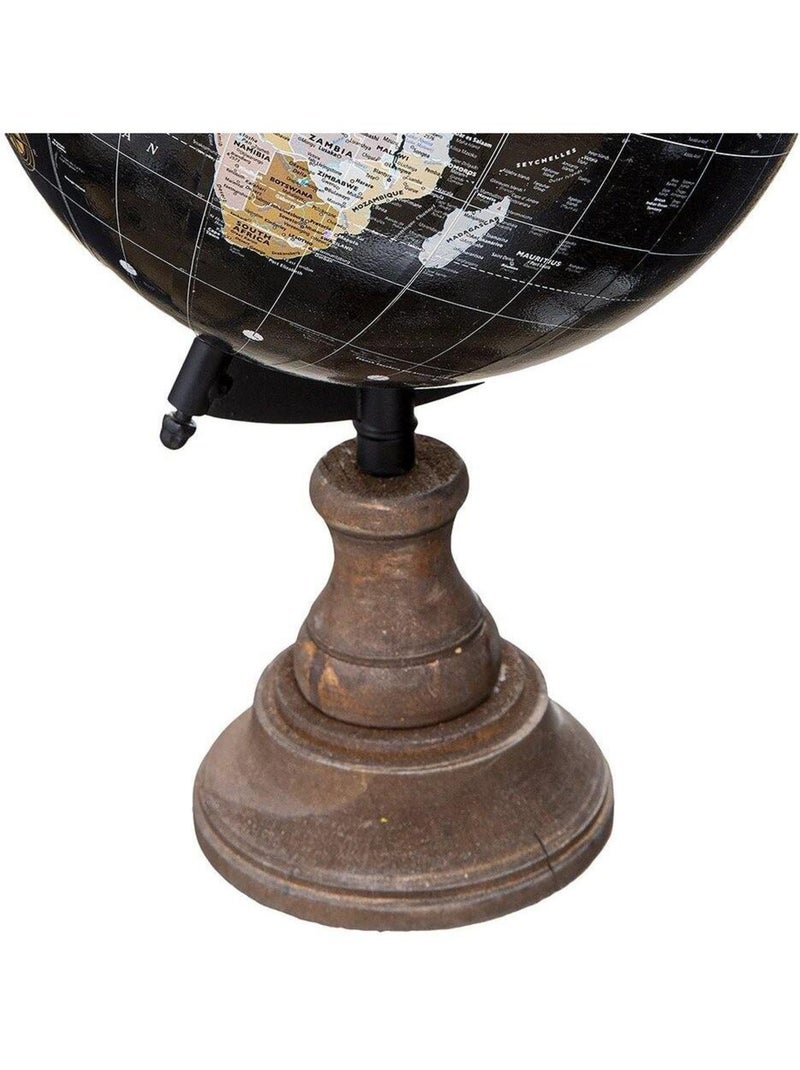 Globe terrestre base bois H32 Noir - Kiabi