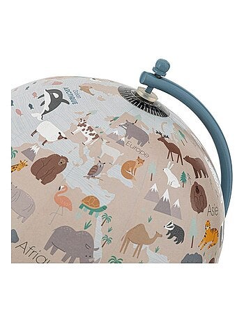 Globe terrestre base métal pour enfant bleu D20