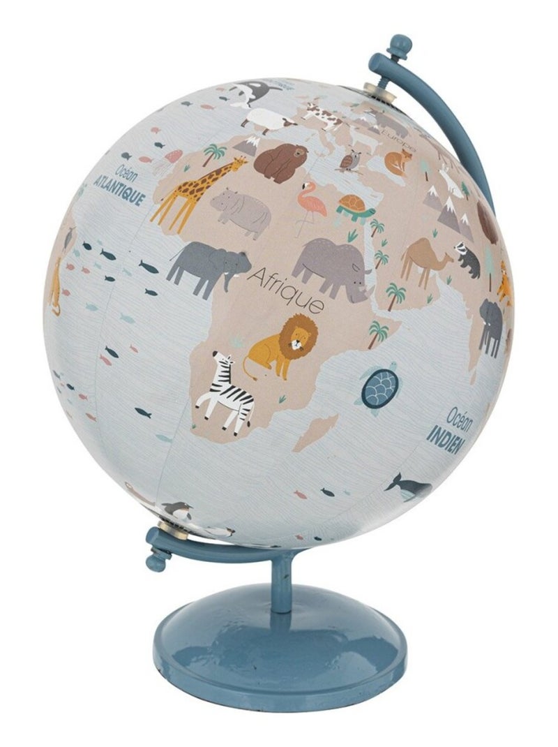 Globe terrestre base métal pour enfant bleu D20 Bleu - Kiabi