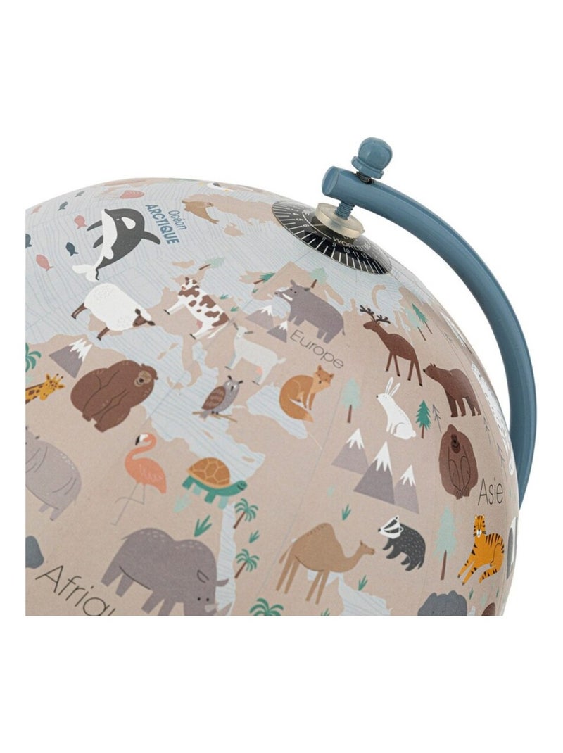 Globe terrestre base métal pour enfant bleu D20 Bleu - Kiabi