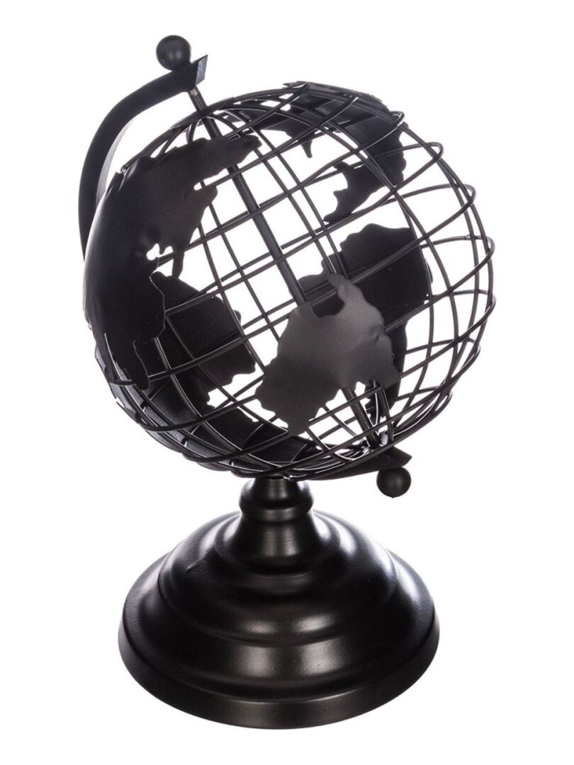 Globe terrestre en métal H28 Noir - Kiabi