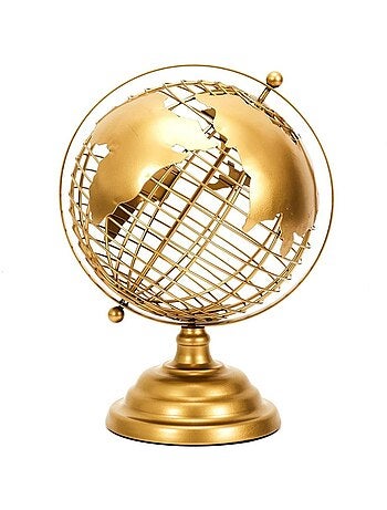 Globe terrestre métal doré