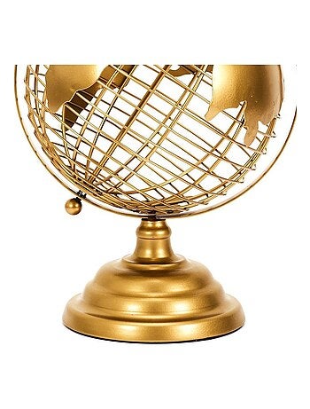 Globe terrestre métal doré