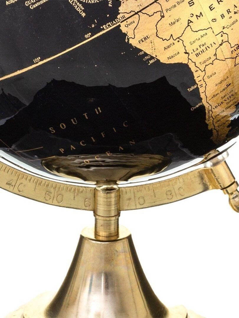 Globe terrestre noir et or H33 cm Noir - Kiabi
