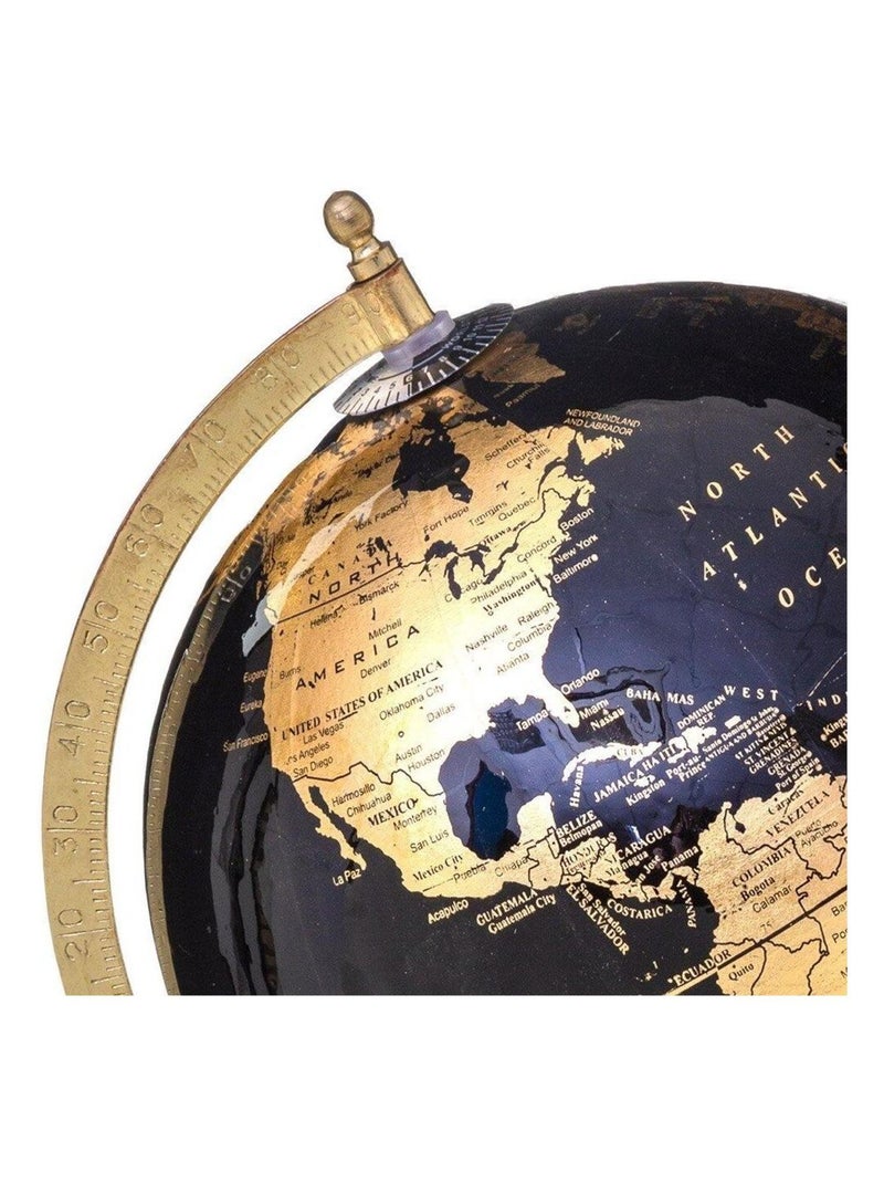 Globe terrestre noir et or H33 cm Noir - Kiabi