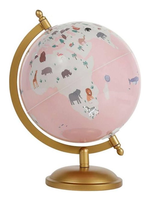 Globe terrestre rose animaux - Kiabi