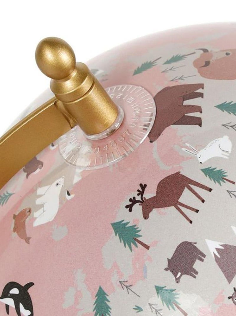 Globe terrestre rose animaux Rose - Kiabi