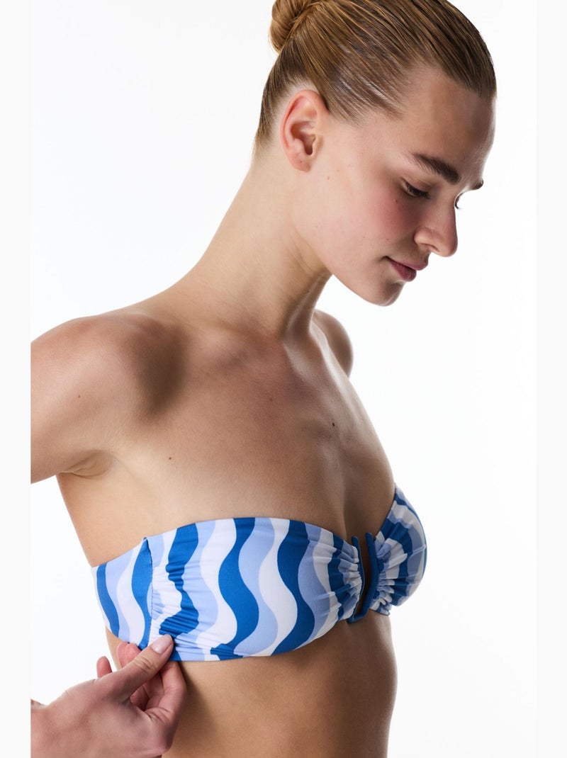 Gloria haut de bikini bandeau rayé penti Blanc Bleu - Kiabi
