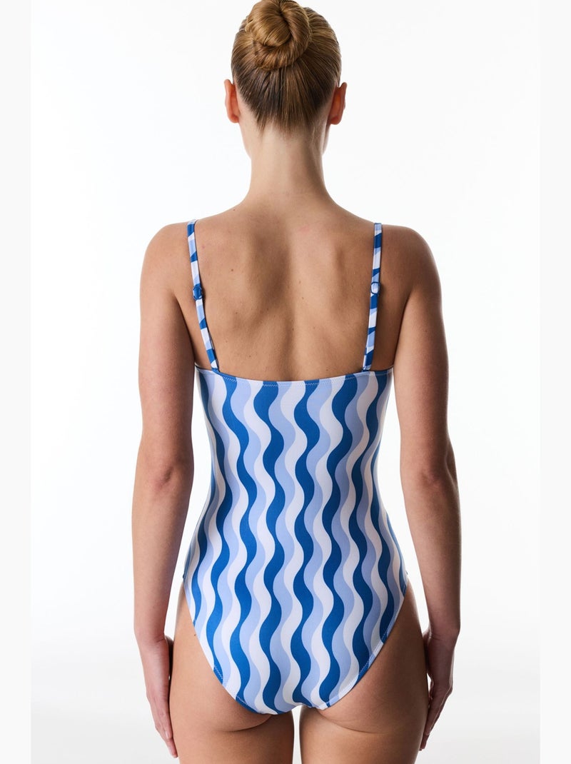 Gloria maillot de bain rayé bandeau penti Bleu Blanc - Kiabi