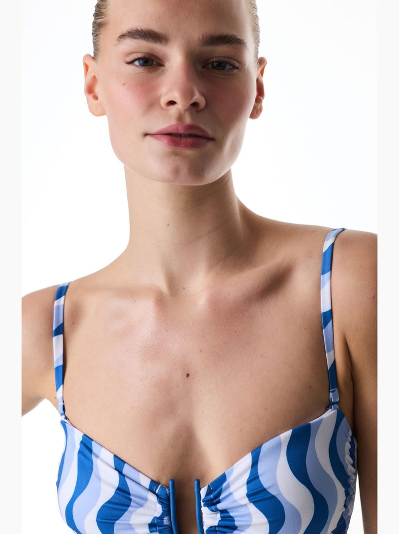 Gloria maillot de bain rayé bandeau penti Bleu Blanc - Kiabi