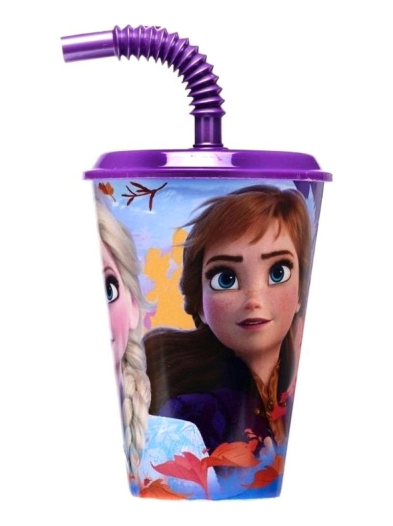 Gobelet avec paille La Reine des Neiges reutilisable verre plastique Multicolore - Kiabi