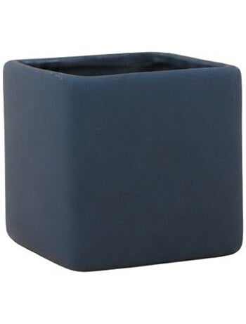Gobelet carré en céramique bleue