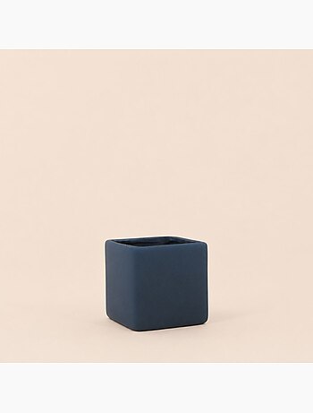 Gobelet carré en céramique bleue