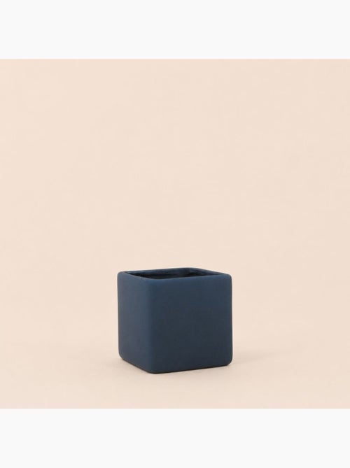 Gobelet carré en céramique bleue - Kiabi