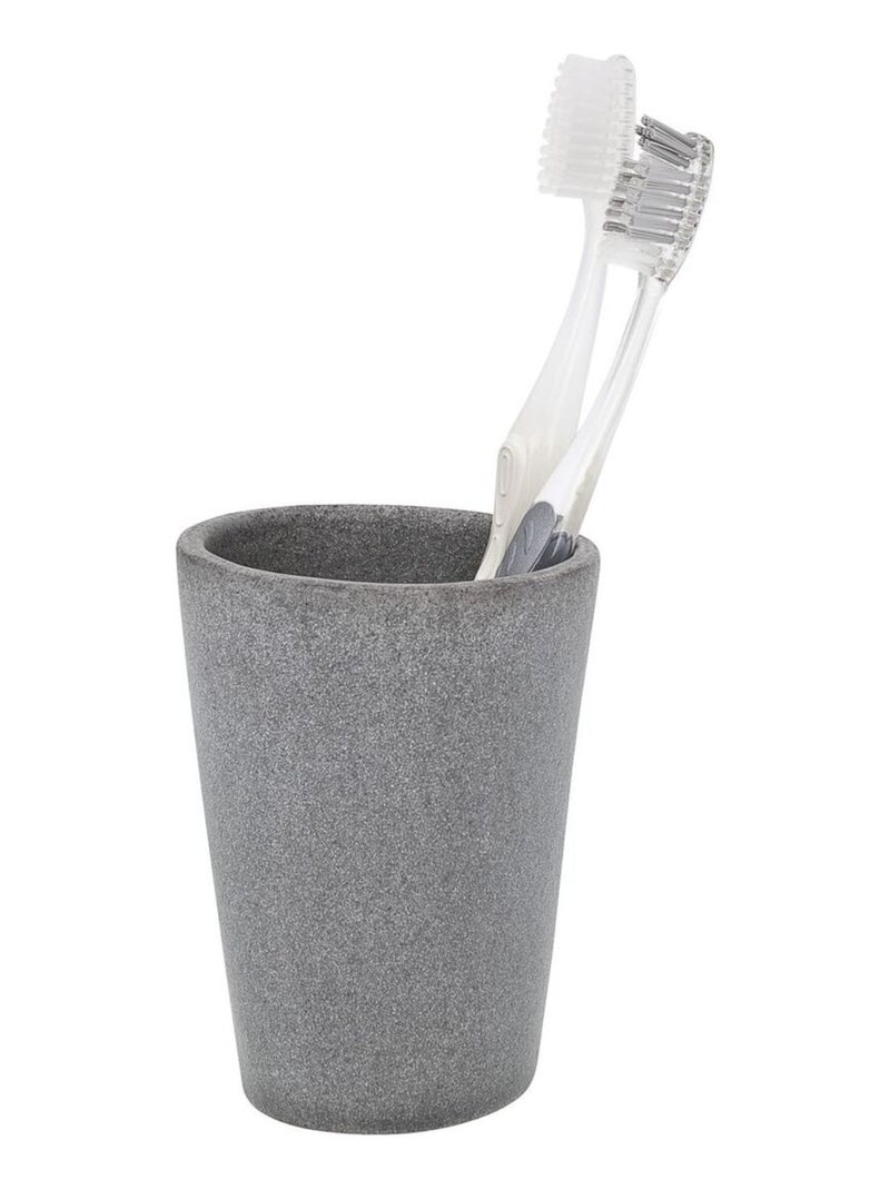 Gobelet de salle bain design pierre Pebble Gris - Kiabi