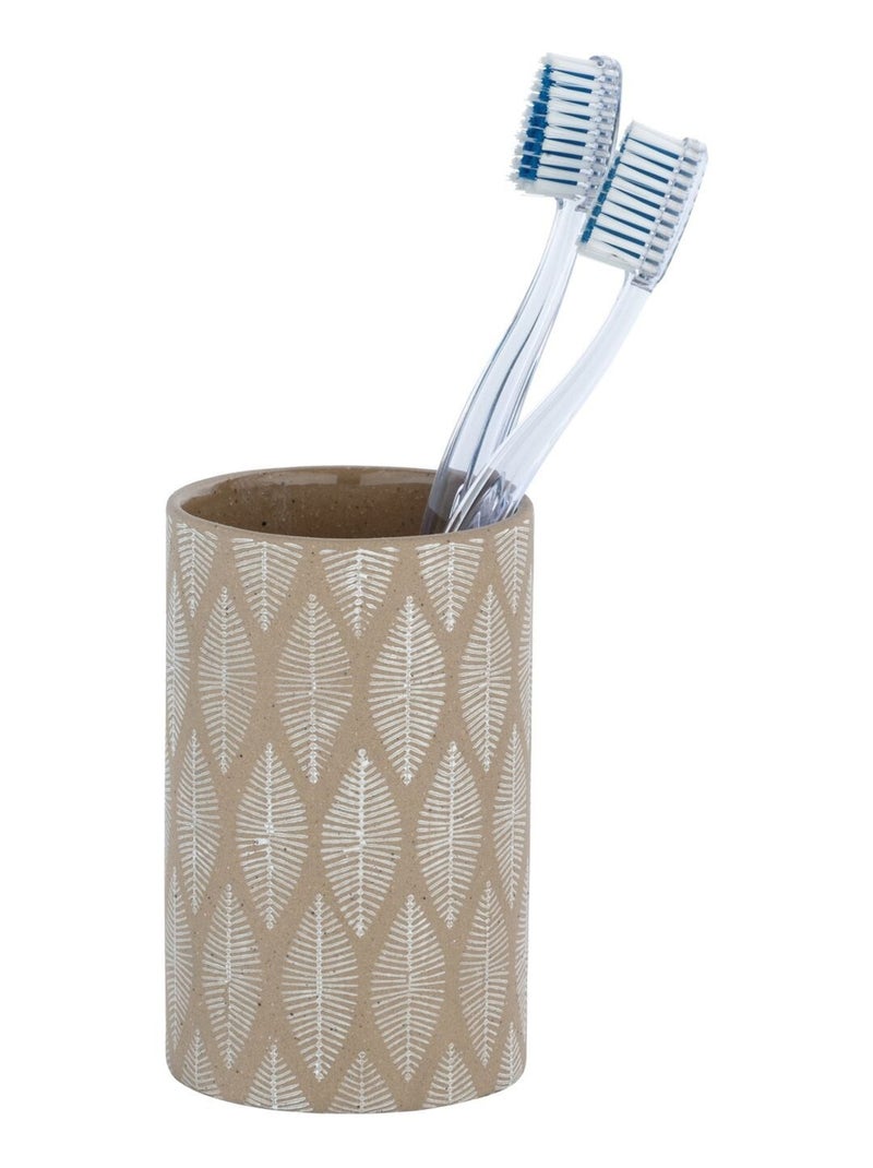 Gobelet de salle de bain à motifs feuilles TUPIAN Beige - Kiabi
