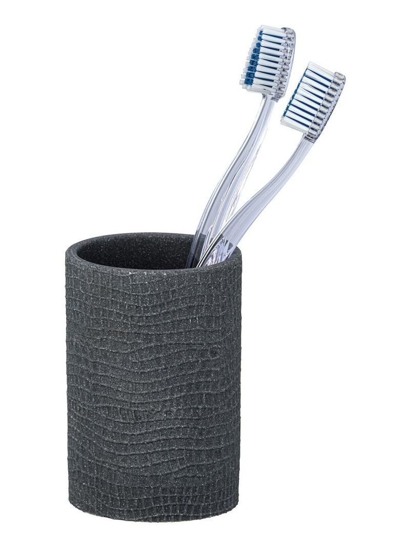 Gobelet de salle de bain effet craquelé PEANUT Gris foncé - Kiabi