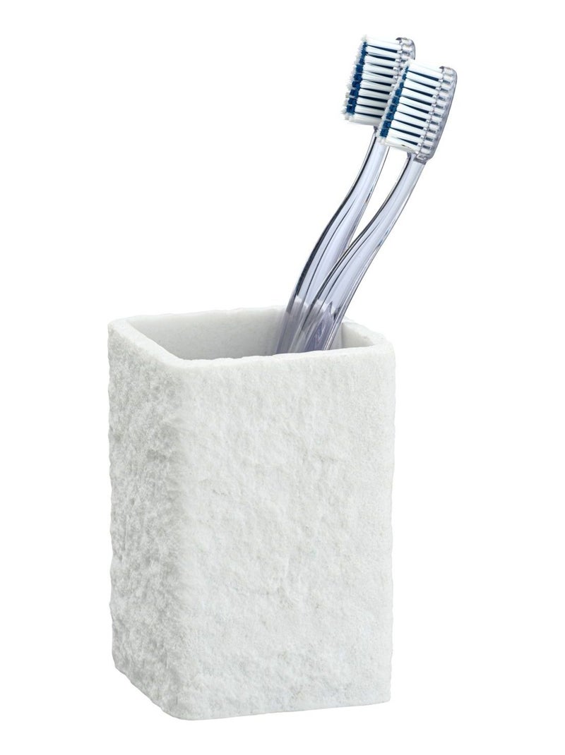 Gobelet de salle de bain effet pierre VILLATA Blanc - Kiabi