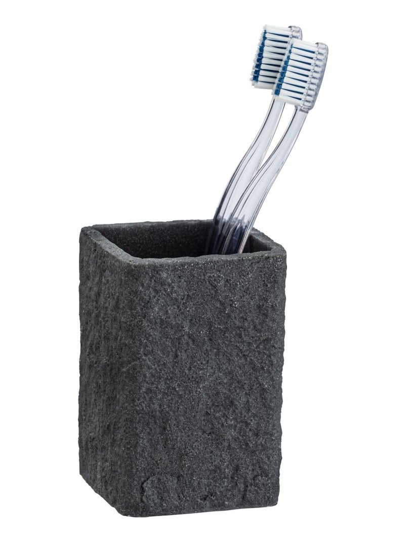 Gobelet de salle de bain effet pierre VILLATA Gris foncé - Kiabi