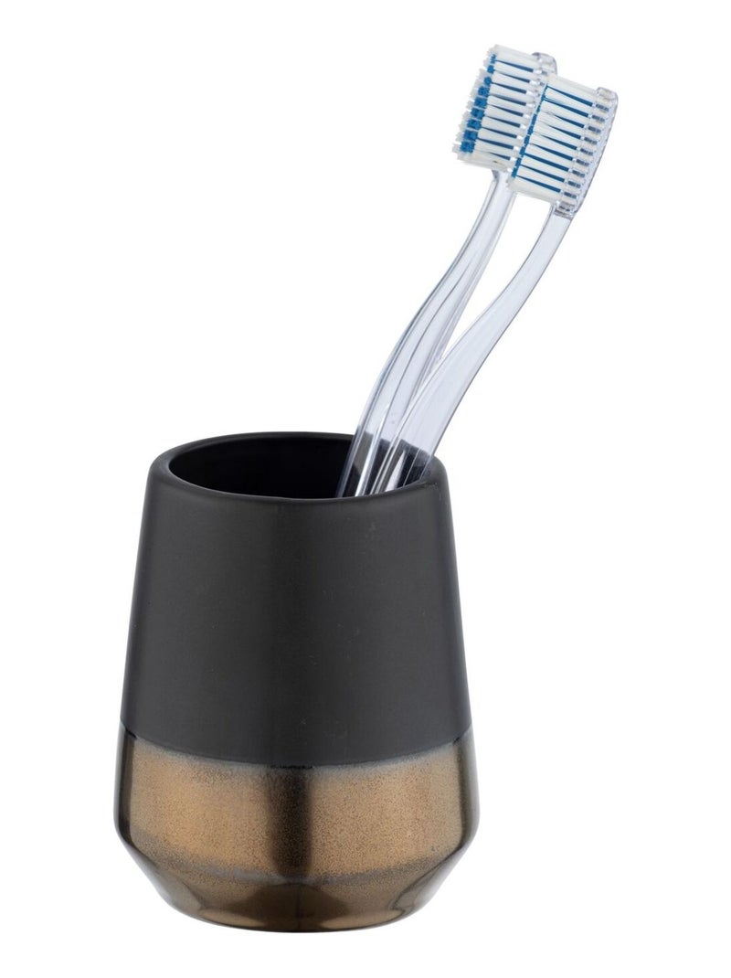 Gobelet de salle de bain en céramique finition mate BRANDOL Noir - Kiabi