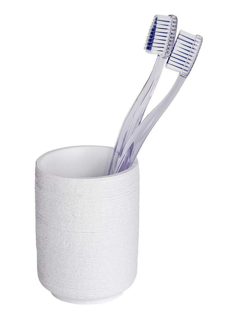 Gobelet de salle de bain en relief GOA Blanc - Kiabi