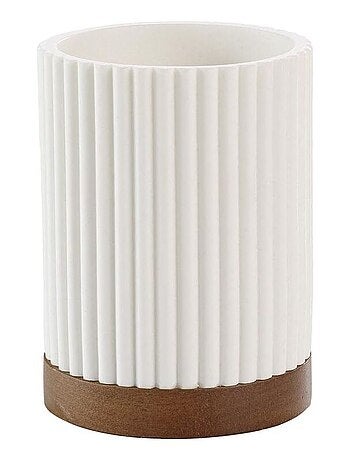 Gobelet de salle de bain Hamilton effet pierre et acacia