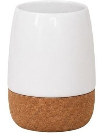 Gobelet en céramique blanche et liège
