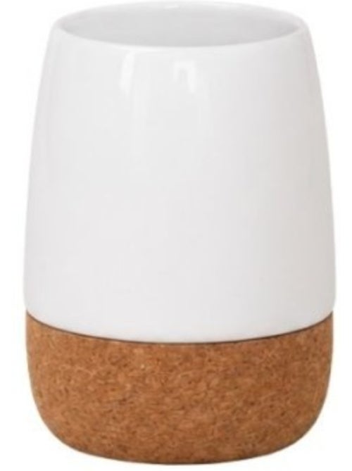 Gobelet en céramique blanche et liège - Kiabi