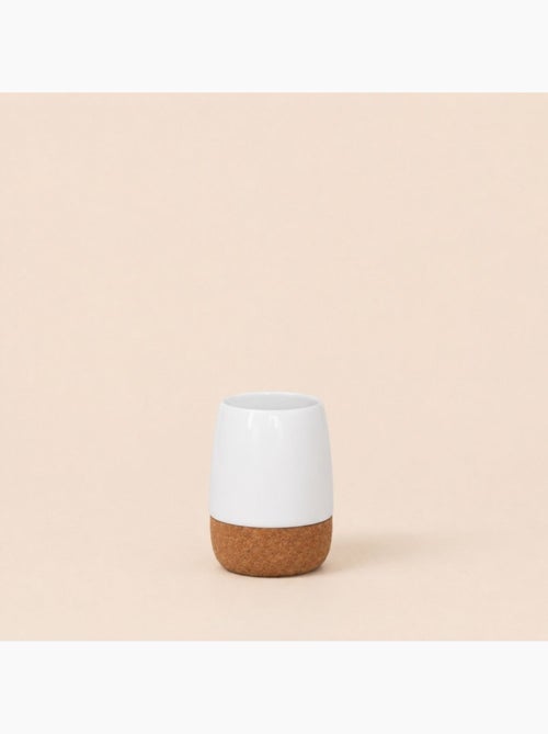 Gobelet en céramique blanche et liège - Kiabi