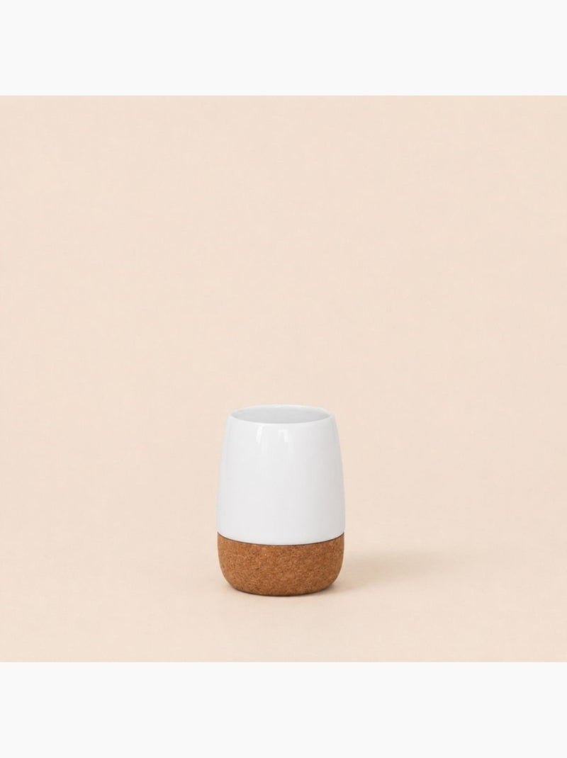 Gobelet en céramique blanche et liège Blanc - Kiabi