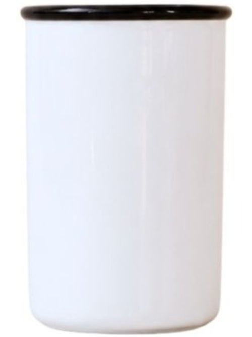 Gobelet en céramique blanche liseret noir - Kiabi