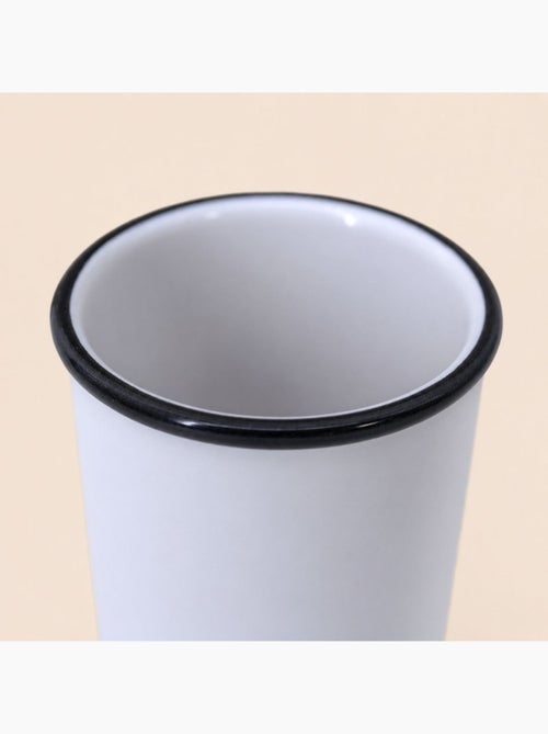 Gobelet en céramique blanche liseret noir - Kiabi