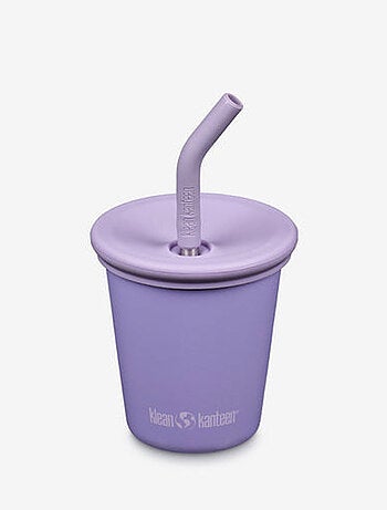 Gobelet en inox 296 ml avec couvercle à paille paisly purple