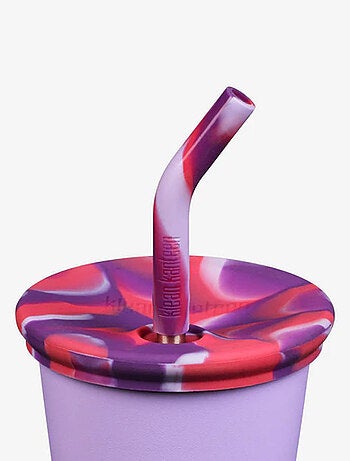 Gobelet en inox 296 ml avec couvercle à paille paisly purple