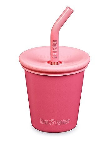 Gobelet en inox 296 ml avec couvercle à paille Rouge Red