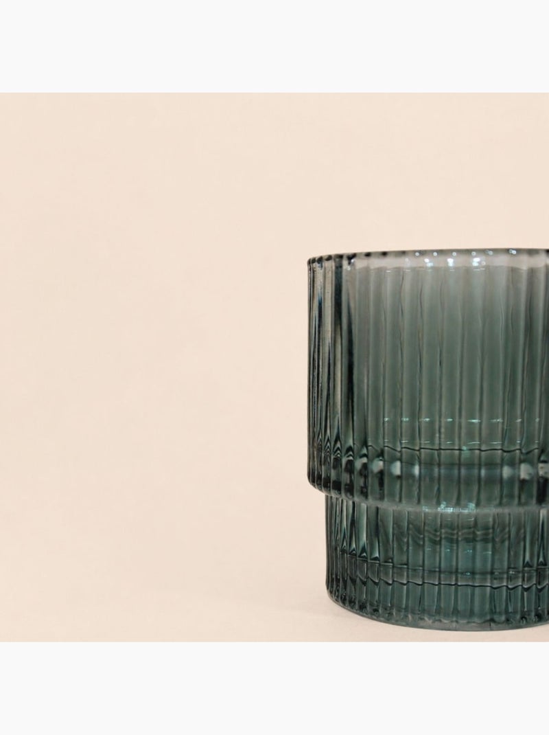 Gobelet en verre strié Gris - Kiabi