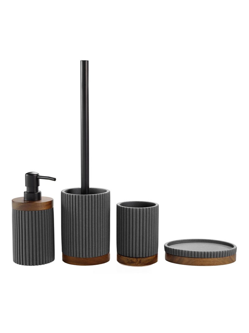 Gobelet salle de bain accacia gris anthracite - Kiabi