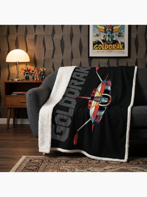 Goldorak couverture polaire reversible 130x170 cm noire - Kiabi